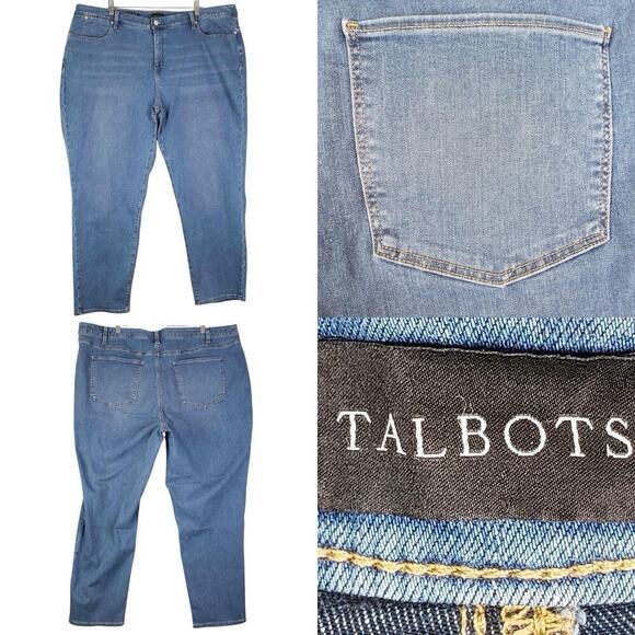 Talbots Jeans Flawless Five-Pocket Slim Ankle Medium Wash Size 22W High Rise - Picture 1 of 9